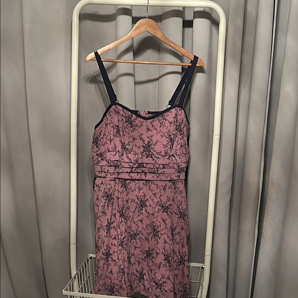 Floral Pink and Black Dress